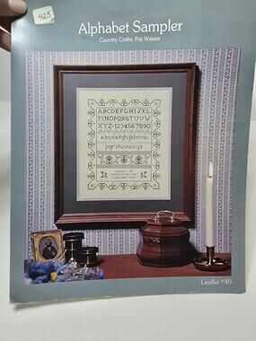 Country Crafts Alphabet Sampler Cross Stitch Pattern Pat Waters Leaflet 49
